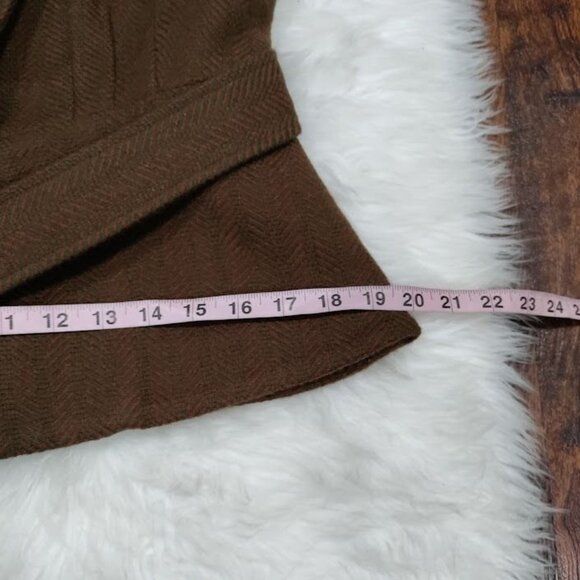 Millard Fillmore Brown Wool Blend Collared Belted Vest Women's Size Medium - Picture 10 of 10